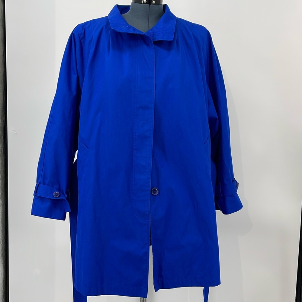 BRYANT PARK WOMENS TRENCH COAT/ CAR COAT. BLUE SEE MEASUREMENTS FOR SI…